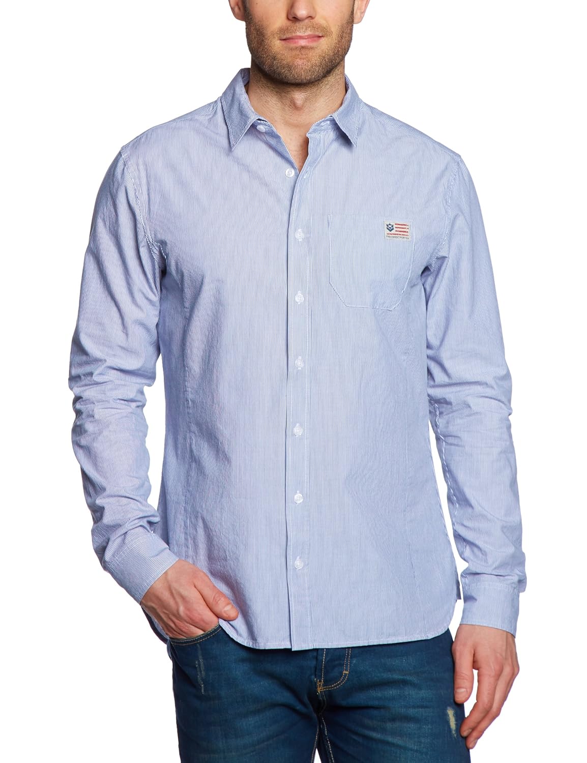 porter 男式 cutaway 长款 – 常规衬衫 blau (f297 king) 32-33